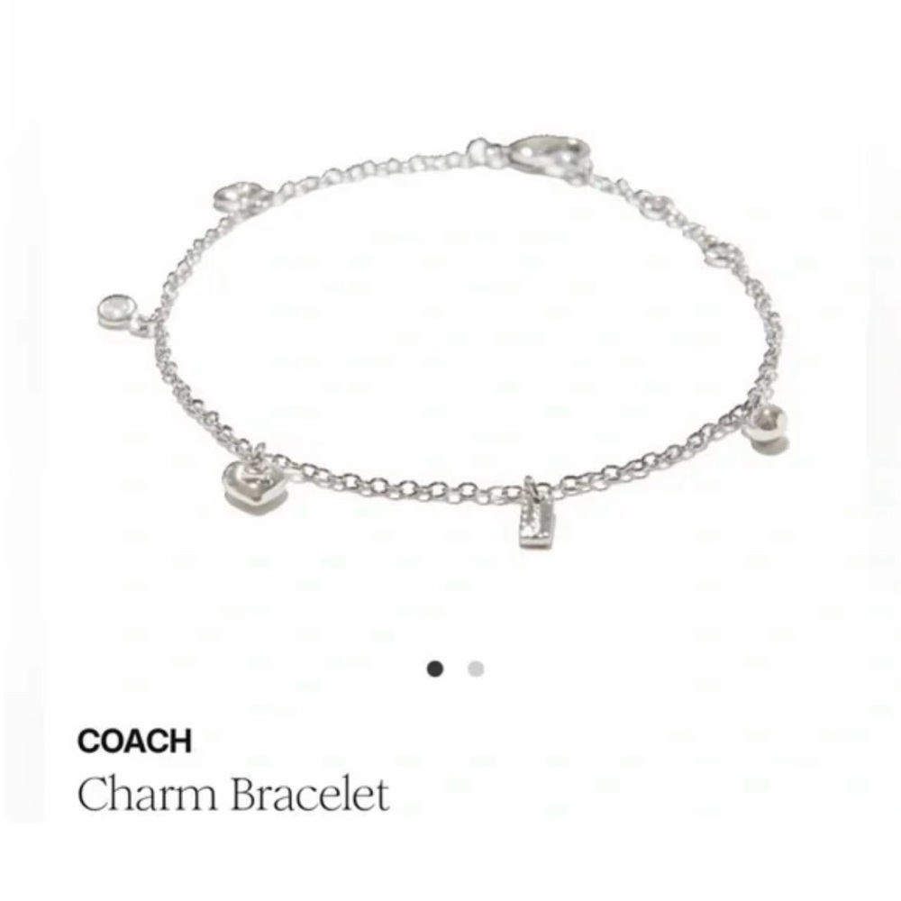 Coach Silver-Tone Charm Bracelet